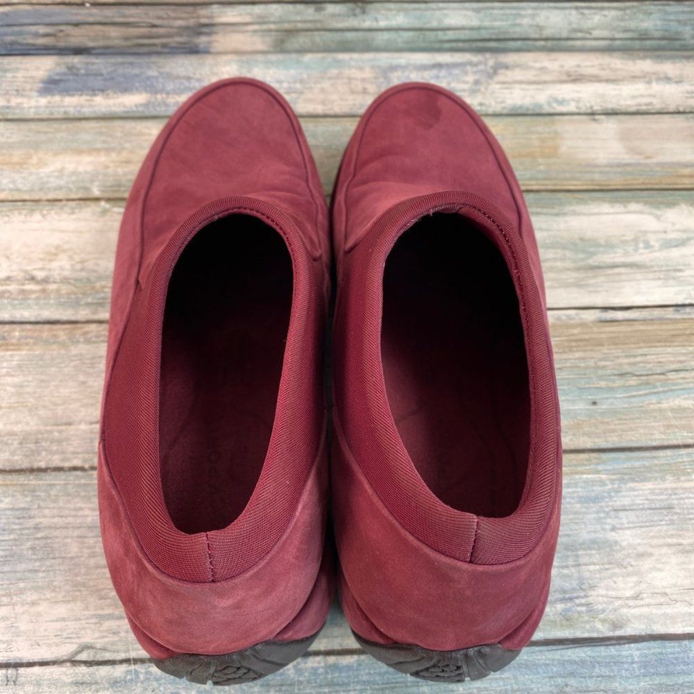 Rockport Ankle Boot Bootie Womens 6M Burgundy Nubuck Leather Slip On Lightweight - Picture 6 of 12